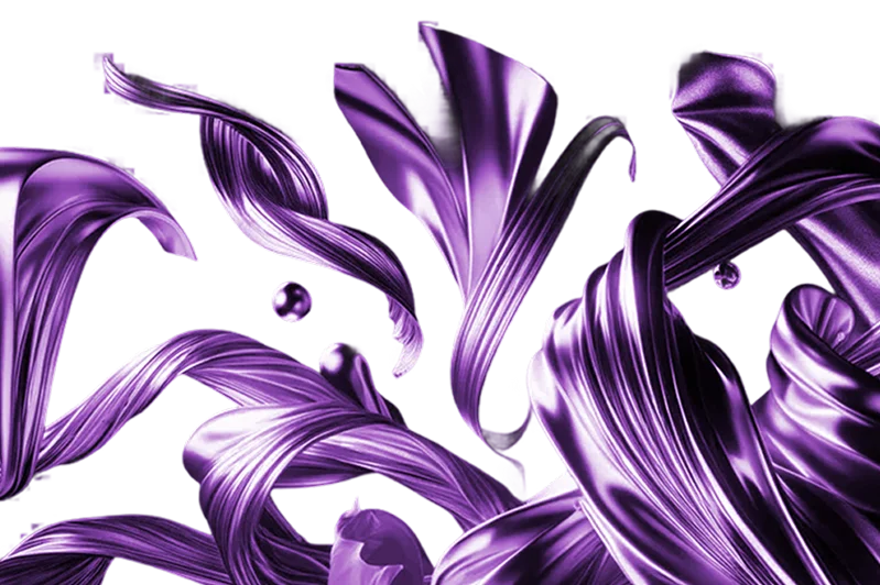 Swirling purple liquid on a black background, symbolizing an innovative branding service element.