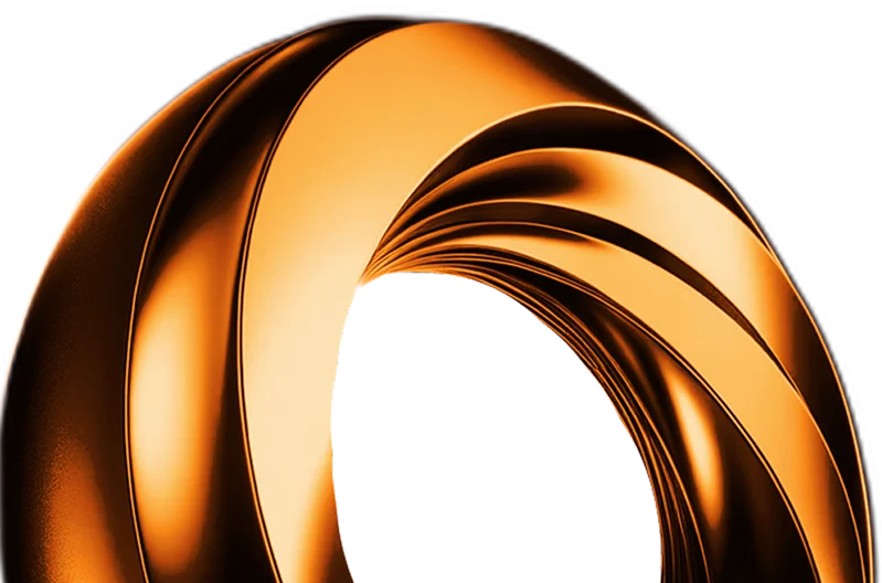 A vibrant orange ring displayed on a black background, symbolizing a digital marketing service element.